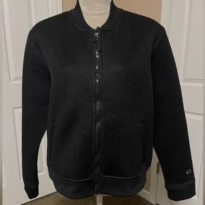 New Champion Neoprene with Mesh Zip Bomber Jacket Black Women's Size XL